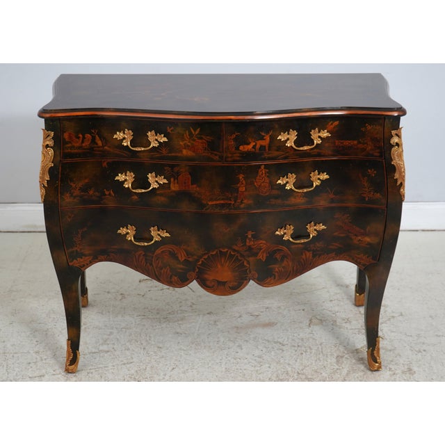Age: Approx: 25 Years Old Details: Lacquer Finish Brass Capped Feet High Quality Construction Queen Anne Legs Hand Painted...