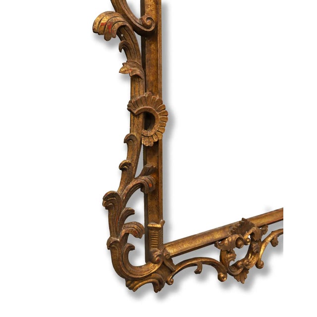 Vintage Rococo Carved and Gilded Wooden Wall Mirror For Sale In New York - Image 6 of 10