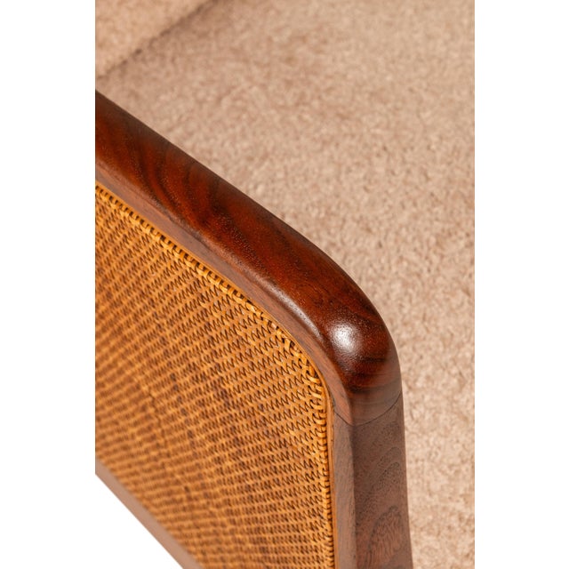 Set of Two (2) Rare Mid-Century Modern Caned Lounge Chairs in Walnut Attributed to Kipp Stewart for Directional, Usa, C. 1950s For Sale - Image 16 of 16