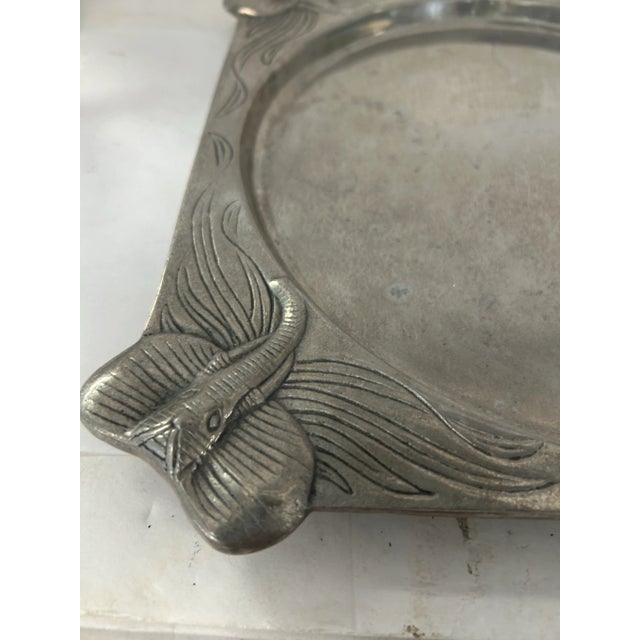 Metal 1970s Arthur Court Square Elephant Tray For Sale - Image 7 of 9