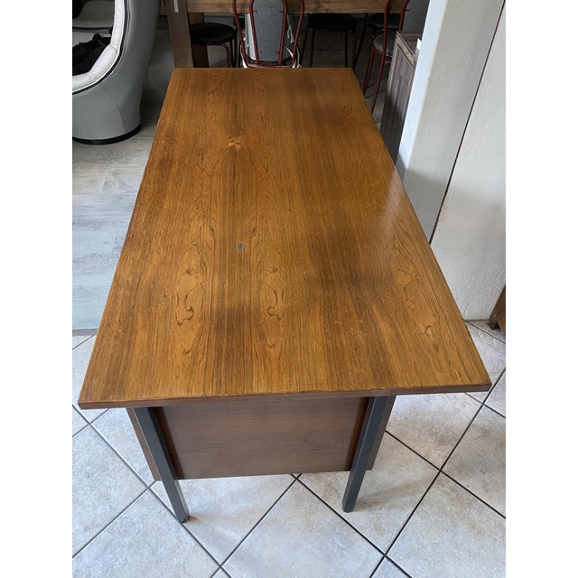 Vintage Scandinavian-Style Executive Desk in Rosewood and Metal, 1960s For Sale - Image 16 of 18