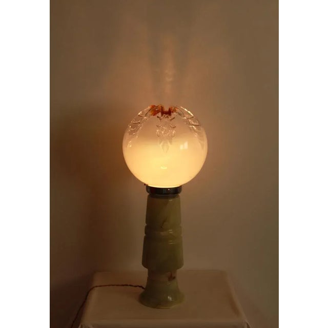 Onyx and Murano Glass Onice Table Lamp from Mazzega, Italy, 1970s For Sale - Image 11 of 12