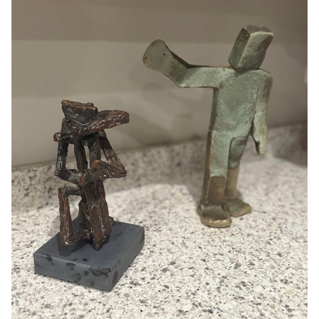 Mid-Century Modern Abstract “Twisty” Bronze Sculpture (10.5” High) For Sale - Image 11 of 11