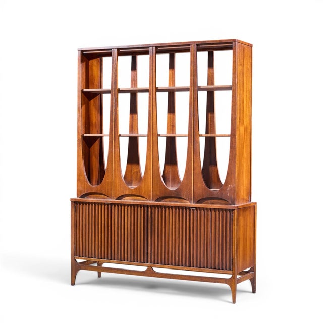Mid-Century Modern Broyhill Brasilia Mid Century Walnut Room Divider For Sale - Image 3 of 10