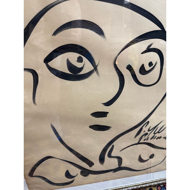1970s 1970s Peter Keil Early Palma Cubist Portrait Painting For Sale - Image 5 of 7