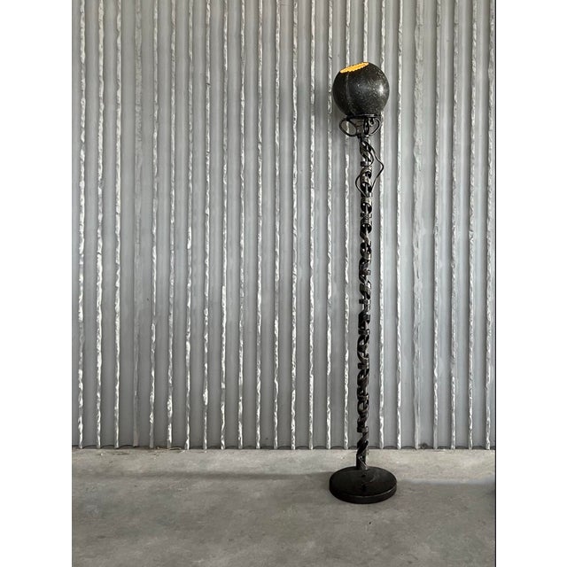 Gray Arts & Crafts French Handmade Sculptural Floor Lamp For Sale - Image 8 of 12