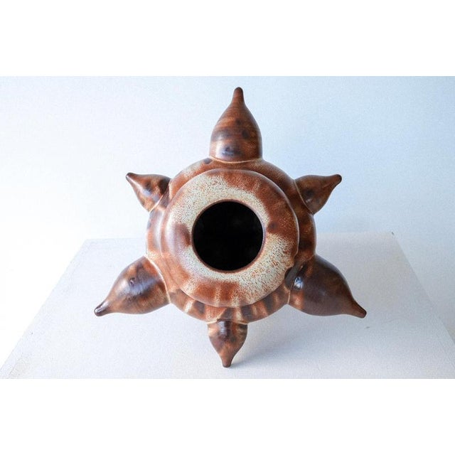 Ceramic Orbitae Vase in Glazed Iron-Rich Stoneware by Robin Kerr For Sale - Image 7 of 8
