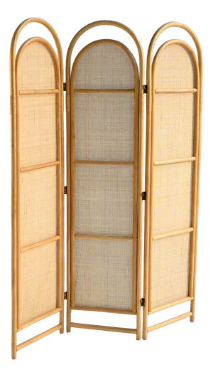 20th Century Scandinavian Folding Screen in Bamboo and Rattan, 1960s