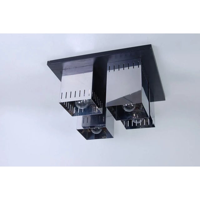 Steel Ceiling Lamp in the Style of Poliarte, 1970s For Sale - Image 3 of 18