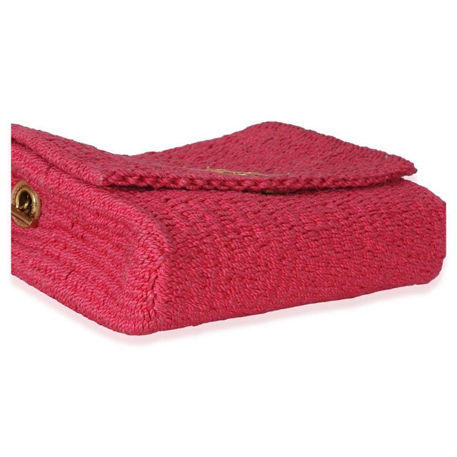 Pink Raffia Medium Kate Chain Bag For Sale In New York - Image 6 of 9