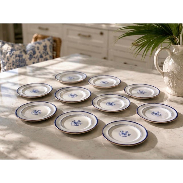 Set of 12 Vintage English Copeland Spode "Newburyport" Cobalt Blue & Gold 8-Inch Salad Dessert Plates For Sale - Image 12 of 12