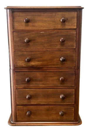 19th Century English Mahogany Salesman's Sample Small Sized Chest of Drawers
