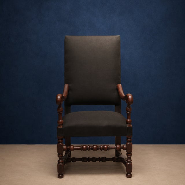 French 19th Century French Louis XIII Walnut Armchair (B) For Sale - Image 3 of 5