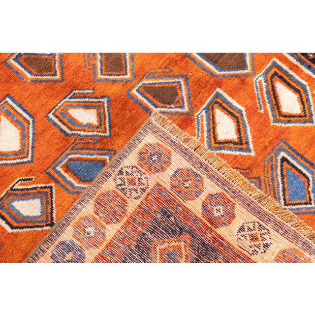 Textile Antique Hand-Knotted Persian Qashqai Rug 4'9" X 8'2" For Sale - Image 7 of 15