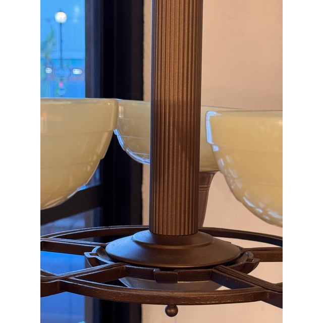 Rejuvenation Hardware Milky Glass Chandelier For Sale In San Francisco - Image 6 of 12