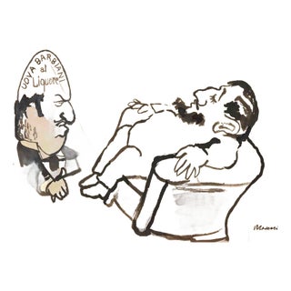 Mino Maccari, Uova Barbiani al Liquore, Drawing on Paper, 1930s For Sale