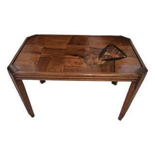 Vintage Mid Century Emile Galle Style Signed Low Table For Sale