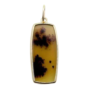 14K Gold Landscape Agate Pendant