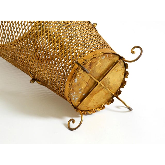 Large Mid-Century Regency Umbrella Stand in Gilded Metal, Italy, 1960s For Sale - Image 16 of 18