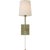 Julie Neill for Visual Comfort Signature Lucia 21" Cordless Sconce in Celadon and Crystal with Linen Shade For Sale - Image 10 of 14