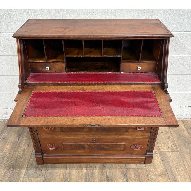 Antique Victorian Eastlake Secretary Desk Chest of Drawers For Sale - Image 13 of 17