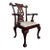 Vintage Irish Chippendale Revival Carved Mahogany Armchair For Sale