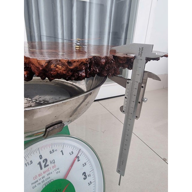 Gateway of Time – One-of-a-Kind Vietnamese Burl Elm Wood Wall Clock For Sale - Image 14 of 14