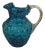 Blue Textured Handblown Art - Glass Pitcher For Sale