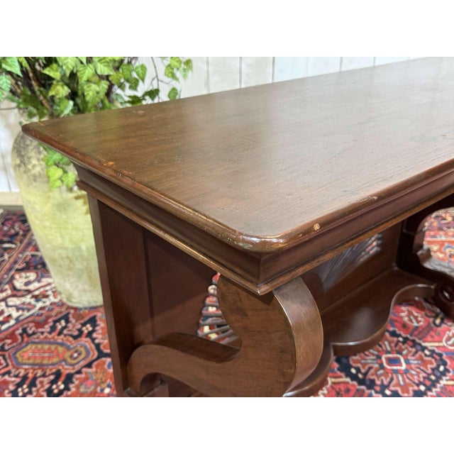 Wood Louis Philippe Indonesian Teak Dismountable Console Table, 1950s For Sale - Image 7 of 18