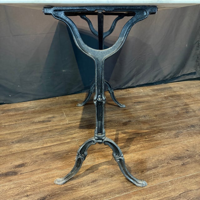 Antique French Marble Top Cafe and Bistro Table With Cast Iron Base For Sale - Image 10 of 10