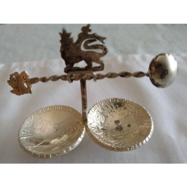 Traditional Vintage Silver Lion of Judah Salt and Pepper Holders For Sale - Image 3 of 9