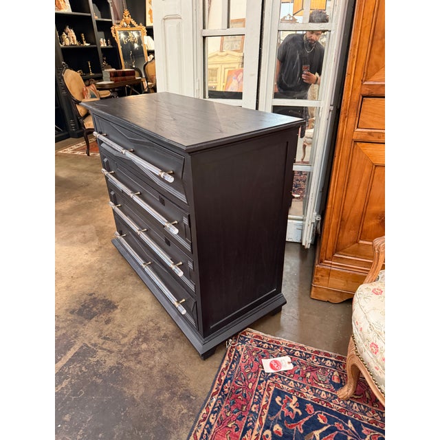 Gabby Home "Hazel" Postmodern Waxed Ebony 4-Drawer Chest For Sale - Image 4 of 7
