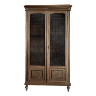 Antique Library with Wire Mesh Doors, 1890s For Sale