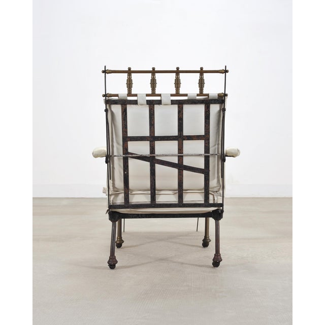 Late 19th C. French Campaign Style Iron Bronze Chaise Longue For Sale - Image 17 of 18