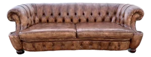 Vintage English Leather Chesterfield Sofa