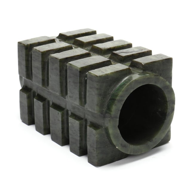 Antique Chinese Nephrite Jade Cong For Sale - Image 4 of 5