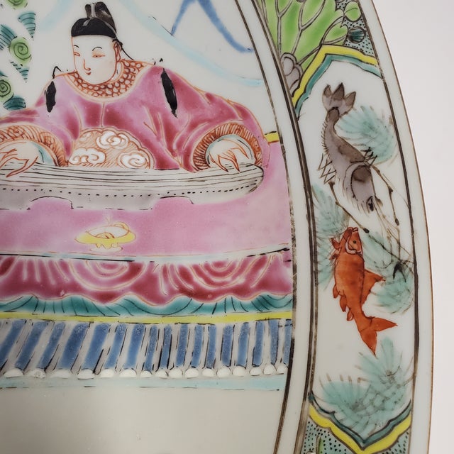 Ceramic Large Vintage Asian Platter For Sale - Image 7 of 10