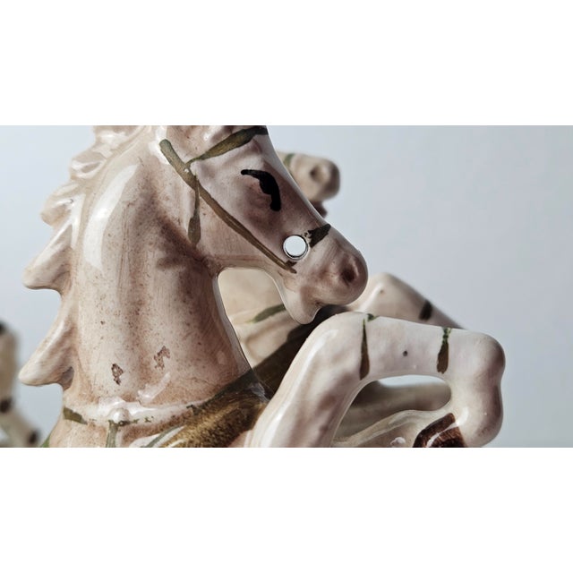 Vintage Italian Capodimonte Style Porcelain Cinderella Carriage With Four Horses For Sale In Miami - Image 6 of 13