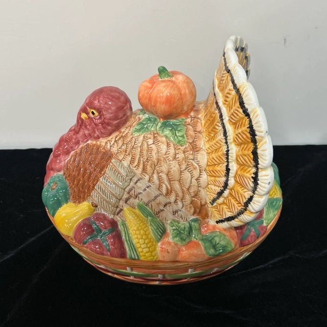 1970s Beautiful Turkey Soup Tureen With Ladle For Sale - Image 4 of 12