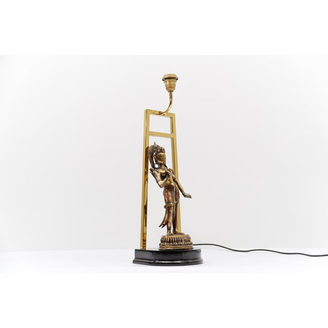 1960s Vintage Tara Buddha Statue Table Lamp, 1960s For Sale - Image 5 of 17