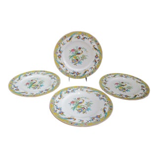 Minton China Exotic Bird of Paradise & Flower Sinclair 10 1/4" Dinner Plate Set For Sale