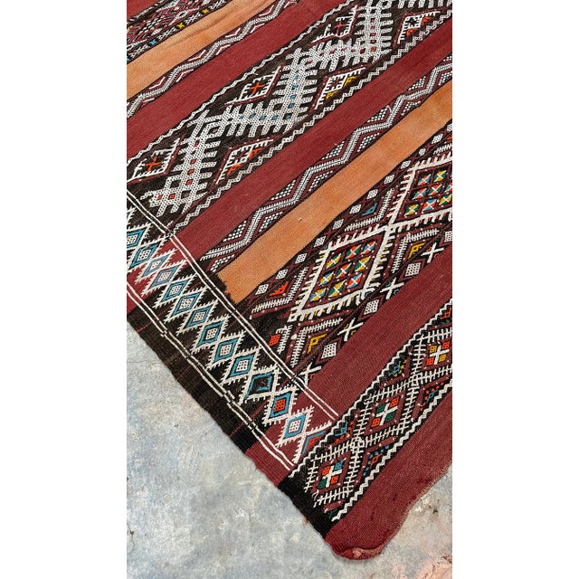 Textile 1980s Moroccan Authentic Flatweave Kilim Rug - 10.2 X 5.02 Ft For Sale - Image 7 of 9