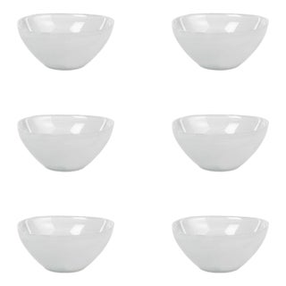 Monte Carlo Small White Alabaster Glass Bowls, Set of 6 For Sale