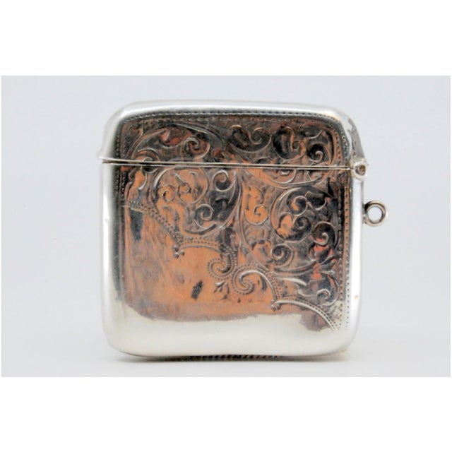 Silver Silver Matchbox with Reliefs and Ring For Sale - Image 8 of 10