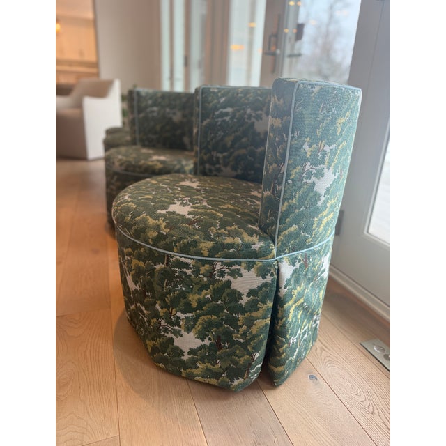 Textile Society Social Queen Barrel Back Lounge Chairs - Small For Sale - Image 7 of 8