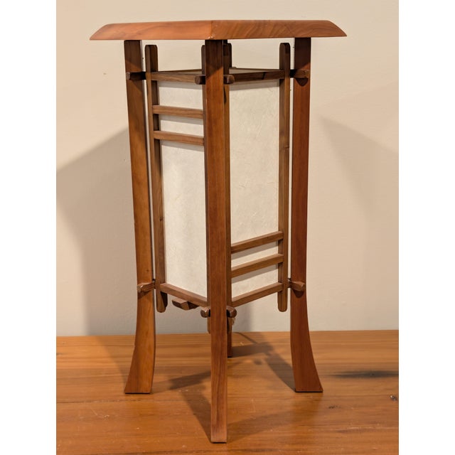 The Early 2000s Cherry Tree Design Japanese Shoji Screen Table Desk Light Lamp is a stylish and unique desk lamp perfect...