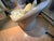 20th Century Upholstered Rattan Club Chair and Ottoman For Sale - Image 4 of 6