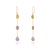 Metal 4.25ct Uneven Cut Multi Sapphire 14k Gold Dangle Earrings for Her- 2 Pieces For Sale - Image 7 of 16