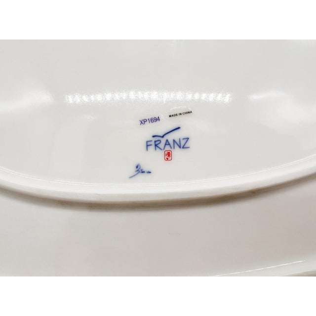 Franz Papillon Porcelain Iris & Butterfly Sculptural Platter Xp1694 – Art Nouveau Botanical Serveware - Spring/ Easter For Sale - Image 10 of 12