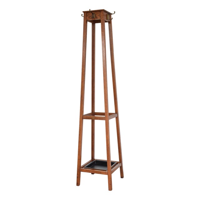 English Arts and Crafts Oak Coat Stand from Astrola, 1930 For Sale